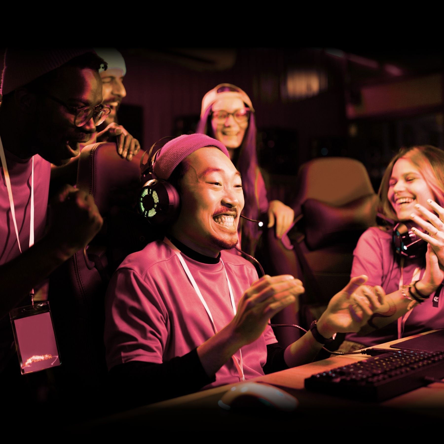 photo of students playing a video game